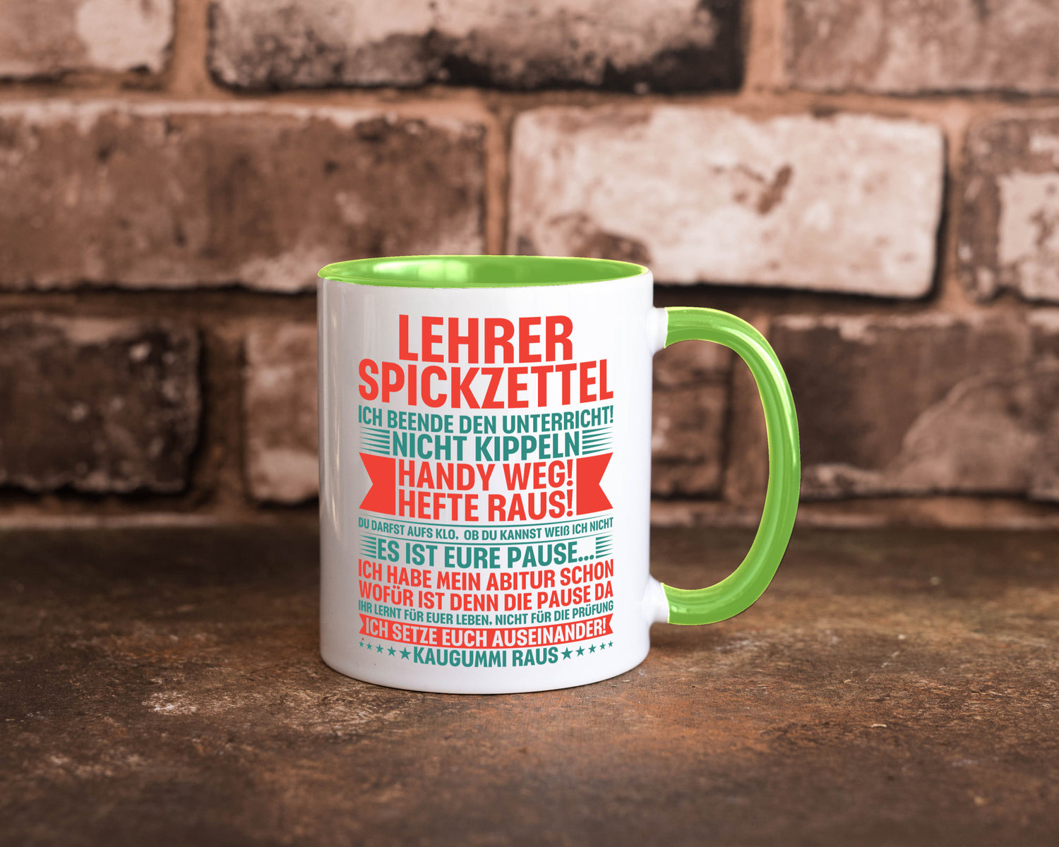 Lehrer Spickzettel | Beruf Tasse lustiger Spruch vl4 lustig Arbeit Kollegen