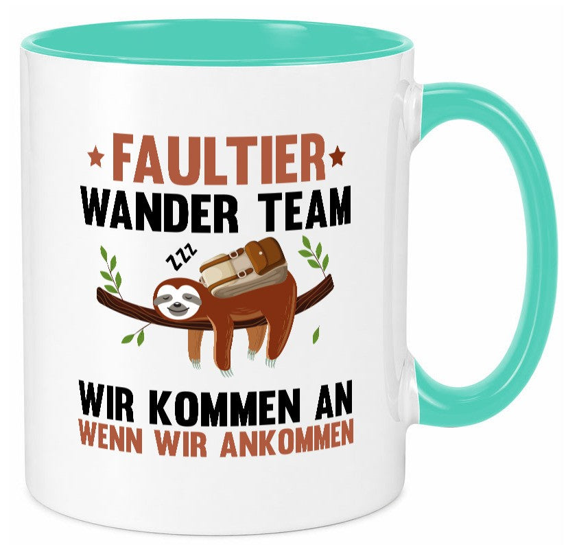 Faultier Wanderteam | Spruch Motiv Wandern lustig Tierliebhaber Humor Geschenk Tasse