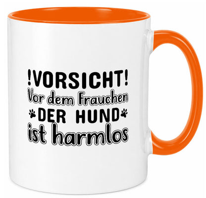 Vorsicht vor dem Frauchen | Hundebesitzerin Pfoten Geschenkidee Tierliebhaber Tasse