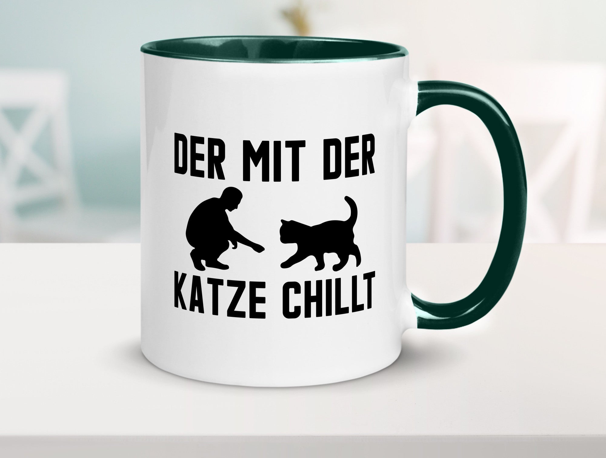Mit der Katze | Chillen Katzenliebhaber Tierfreund lustiger Spruch Geschenk