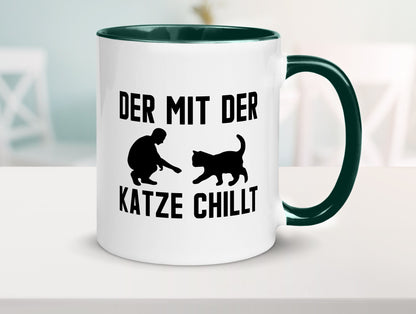 Mit der Katze | Chillen Katzenliebhaber Tierfreund lustiger Spruch Geschenk
