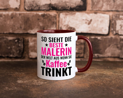 Kaffee trinkt: Malerin | Malerinnen lustiger Spruch Geschenk Humor Geschenkidee Tasse