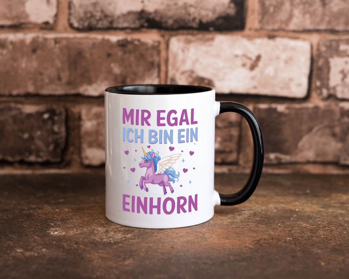 Mir egal, ich bin ein Einhorn| Herzen Geschenkidee Humor Tasse