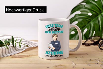 Im Universum: Azubine | Ausbildung Lehre Lehrling Geschenkidee Humor Tasse