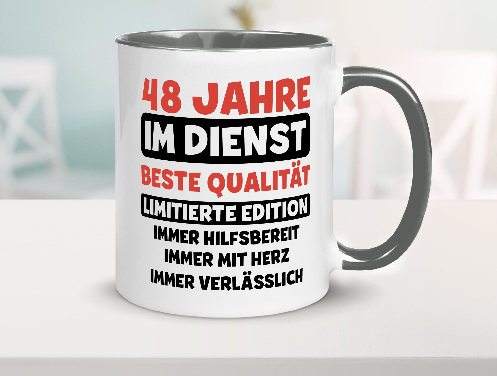 48 Jahre im Dienst | Jubiläum Arbeit v3 Humor Kollegen Büro Geschenkidee Tasse