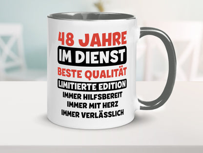 48 Jahre im Dienst | Jubiläum Arbeit v3 Humor Kollegen Büro Geschenkidee Tasse