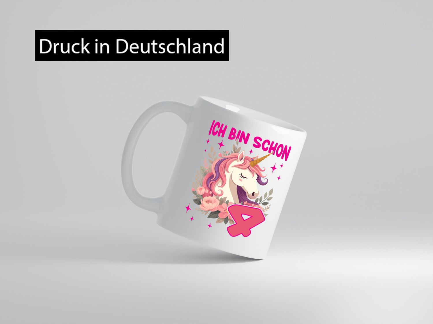 4. Geburtstag | 4 Jahre Einhorn Mädchen v2 lustig Geschenkidee Geschenk Tasse