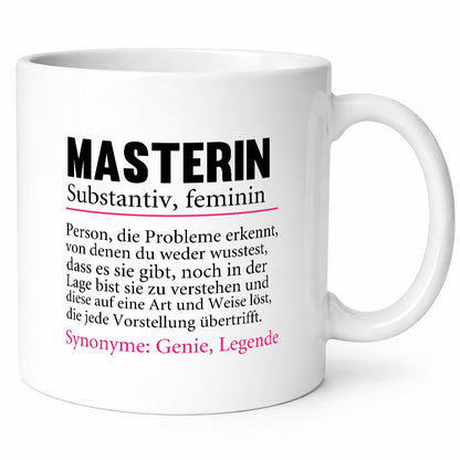 Masterin | Spruch Student Uni Master Studium Geschenkidee Humor Tasse