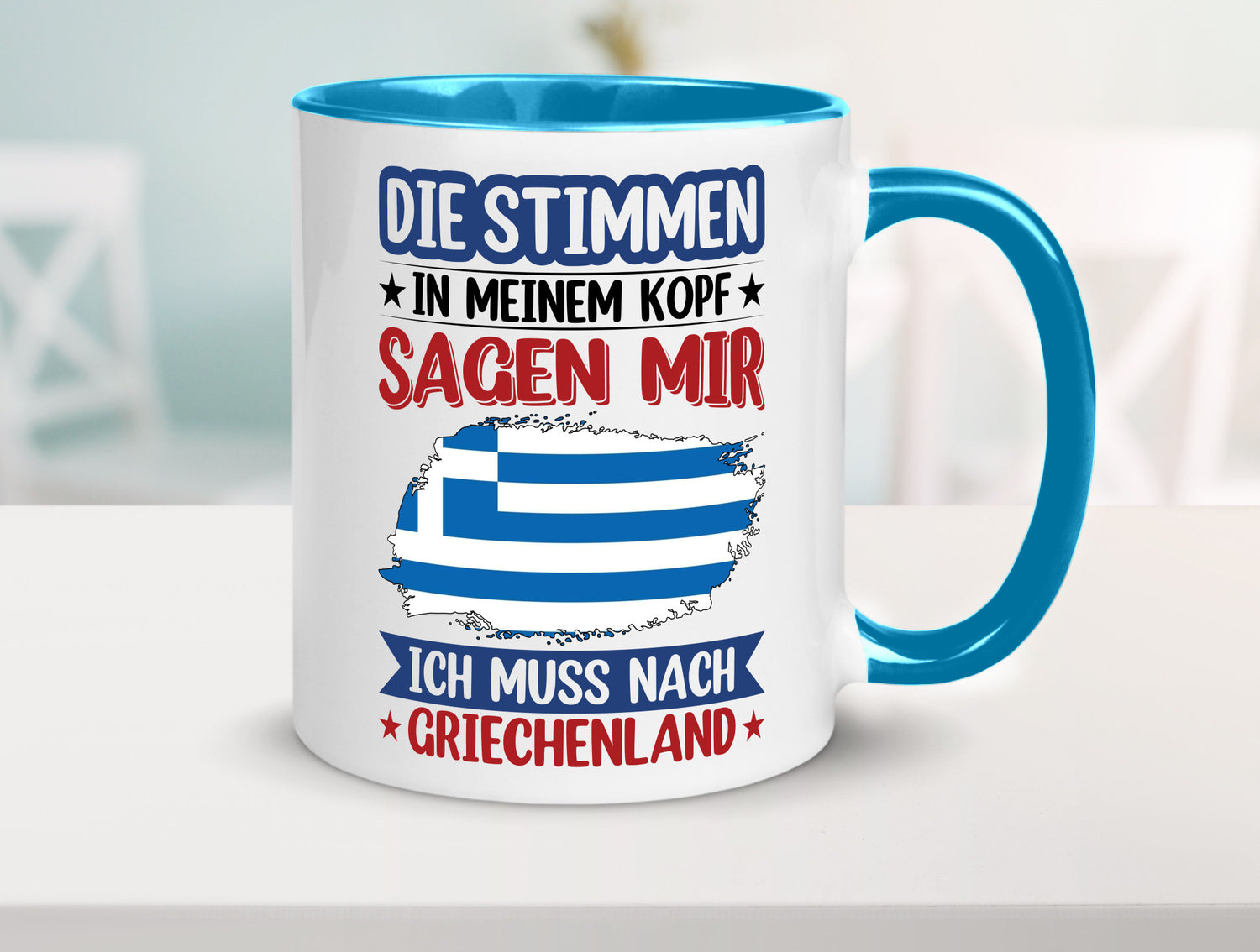 Griechenland | Urlaub Stimmen in meinem Kopf Traumland Humor Geschenkidee Tasse