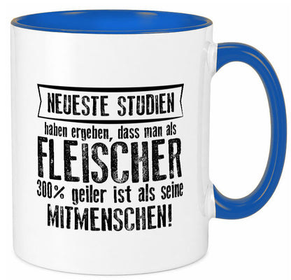 Neuste Studien: Fleischer | Schlachterei lustiger Spruch Geschenk Humor Tasse