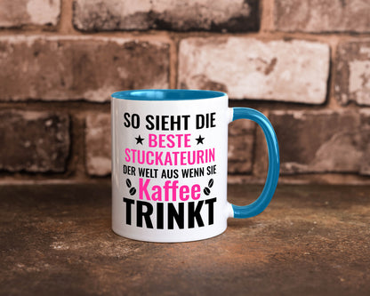 Kaffee trinkt: Stuckateurin | Innenausbau Geschenk Humor Geschenkidee lustiger