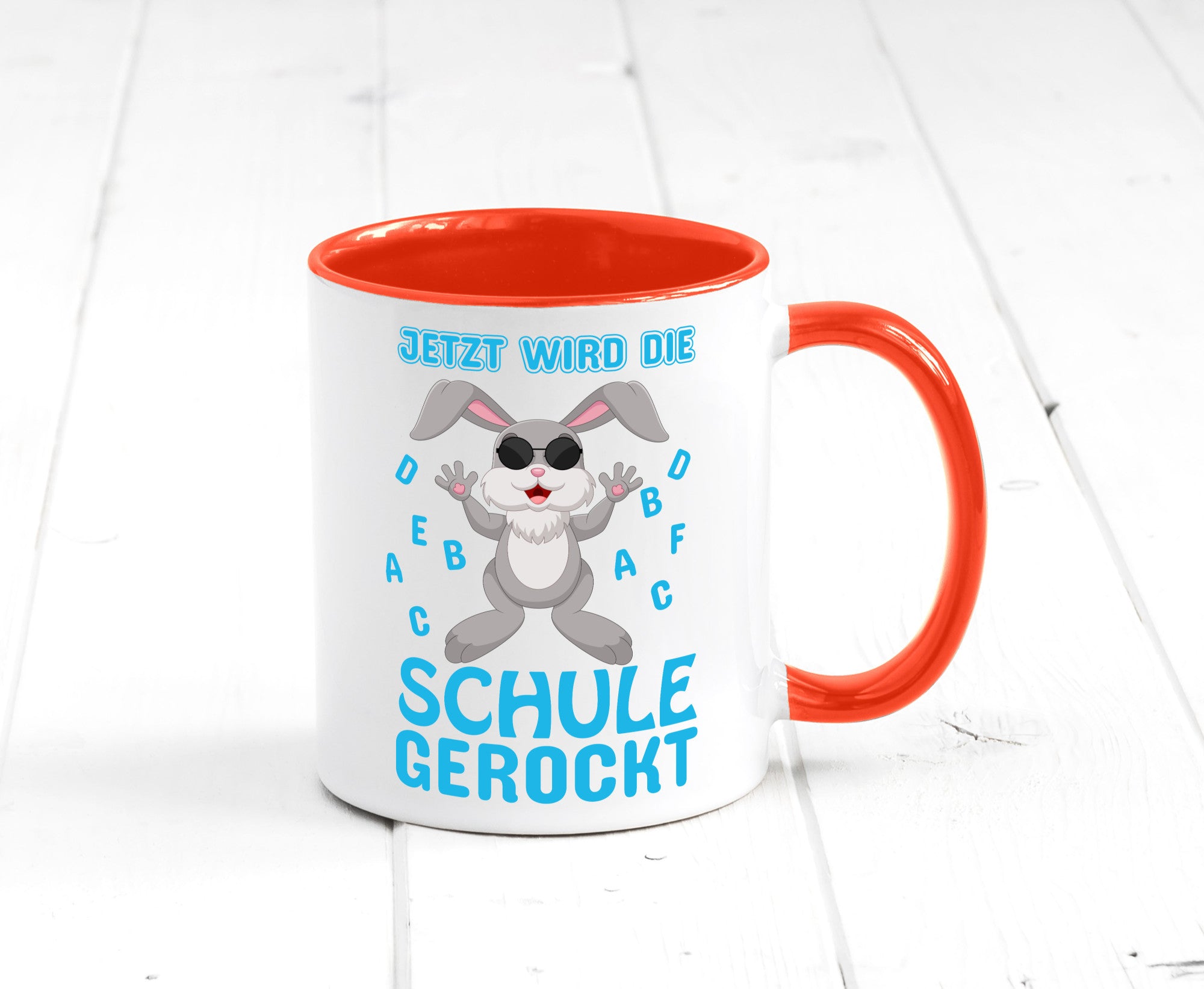 Schule wird gerockt | Schulbeginn Tasse cooler Hase lustiger Spruch Geschenk