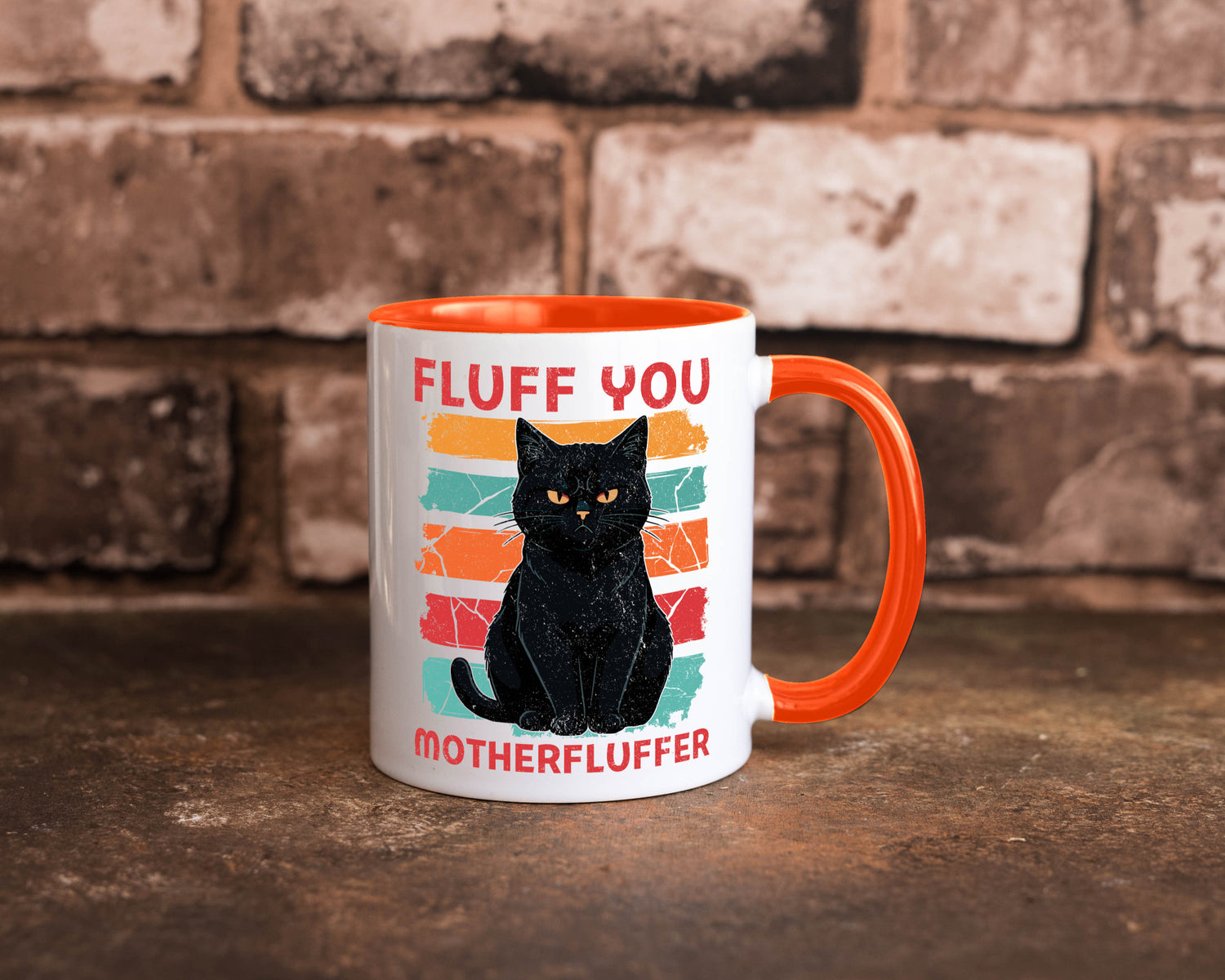 Fluff you Motherfluffer | Schwarze Katze Böse Humor Tierliebhaber Geschenkidee