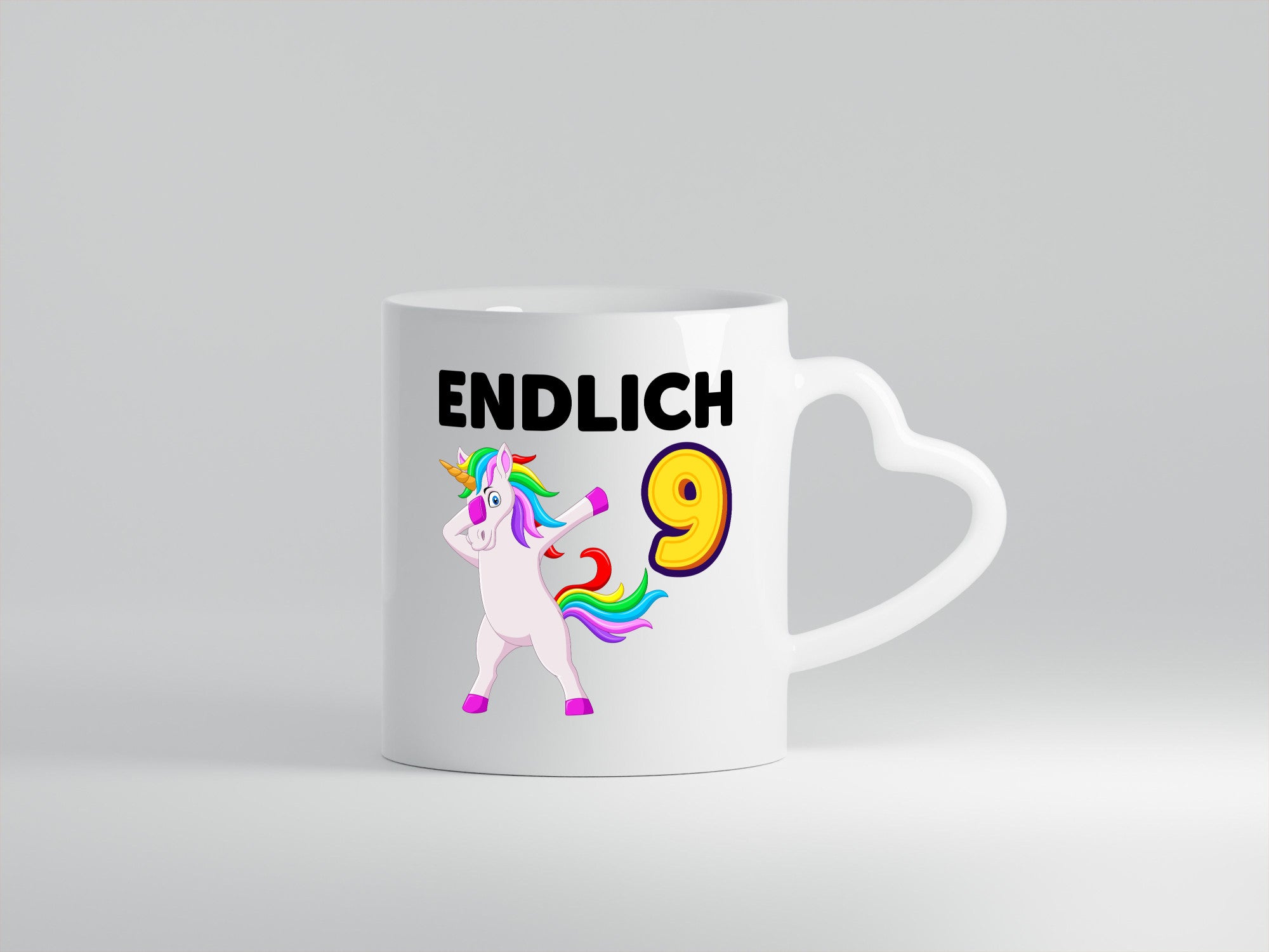 9. Geburtstag | endlich 9 Jahre Einhorn Mädchen Geschenkidee Humor Tasse