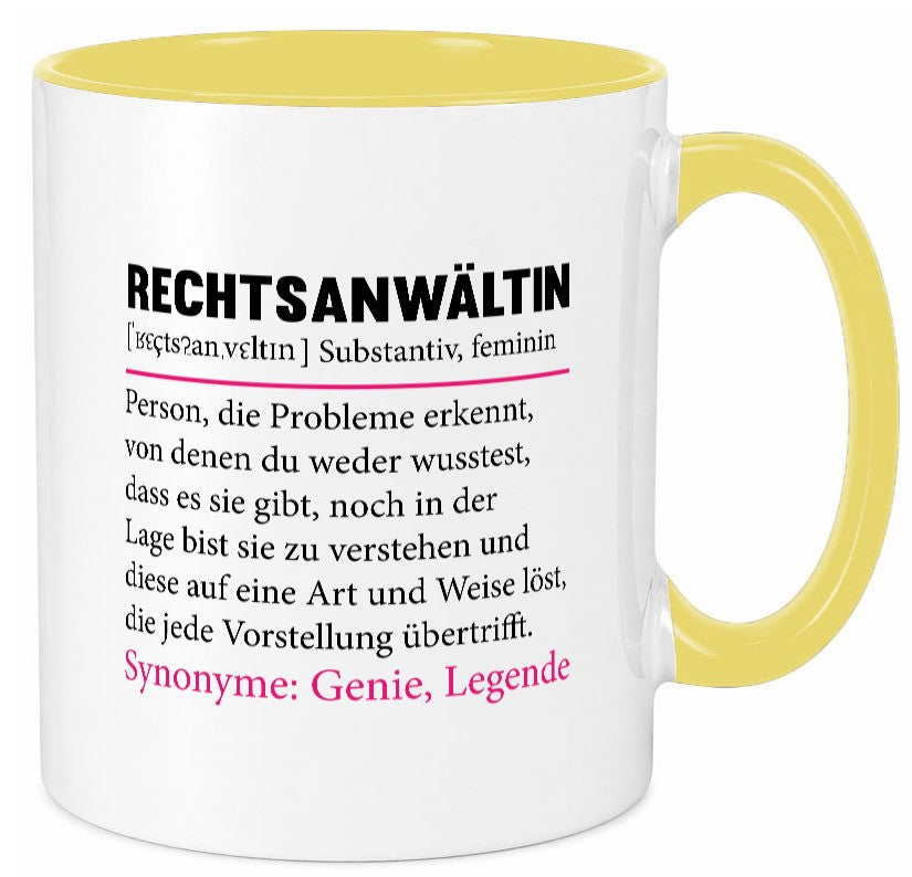 Rechtsanwältin | Spruch Jurstin Anwältin Humor v2 lustiger Geschenk Tasse