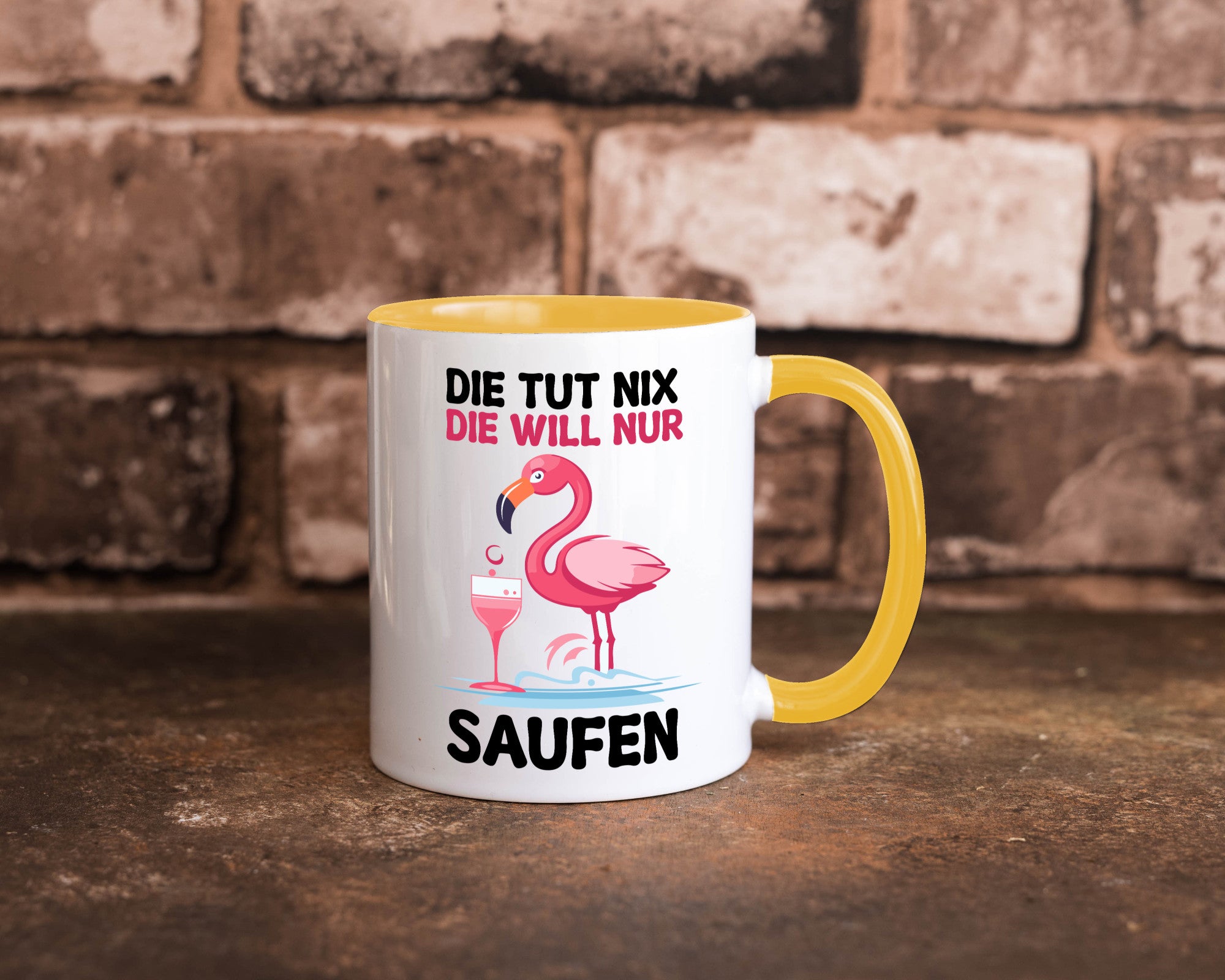 Die tut nix will nur Saufen | Flamingo Alkohol v2 Geschenk Humor Geschenkidee
