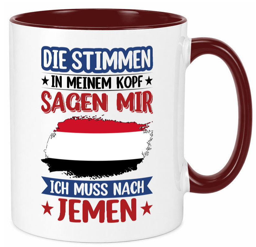 Jemen | Urlaub Stimmen in meinem Kopf Traumland Geschenk Humor Geschenkidee Tasse