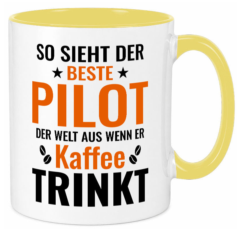 Kaffee trinkt: Pilot | Flugzeug Piloten lustiger Spruch Geschenk Humor