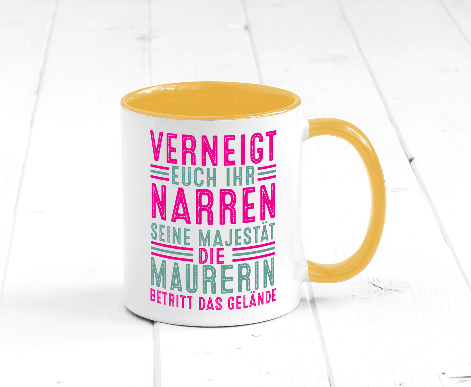 Verneigt euch: Maurerin Humor Geschenkidee Tasse