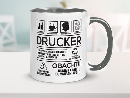 Achtung Probleme Drucker | Druckerei Print Medien Humor Geschenkidee Tasse