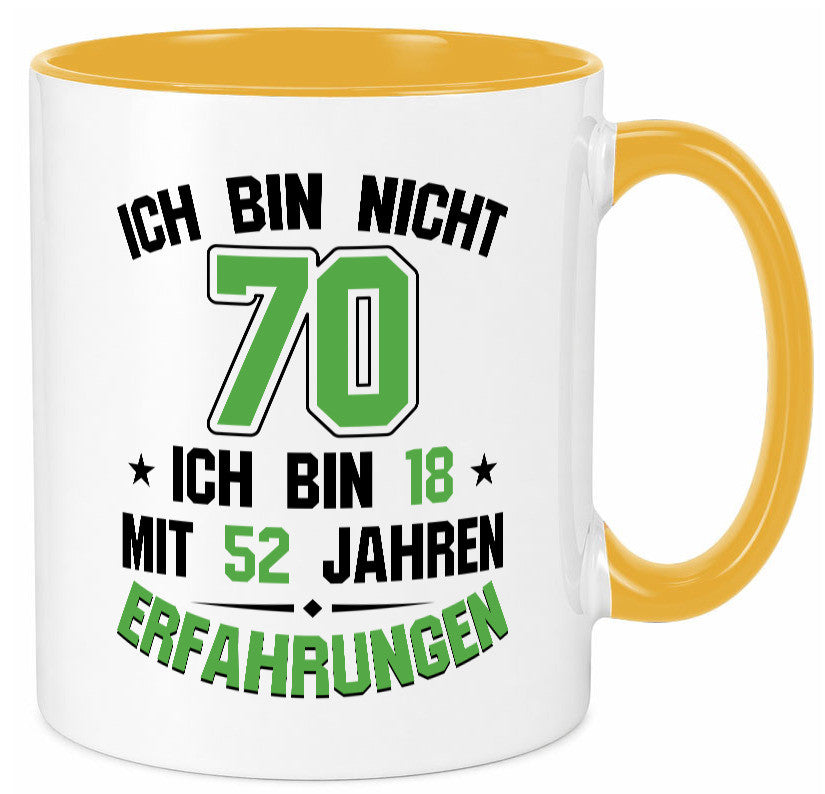 Ich bin nicht 70 | Rentner Viel erfahrung im leben lustig Ruhestand Jubiläum Tasse