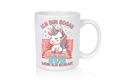 Bin süß wenn ich schlafe | Einhorn v2 Humor Geschenkidee Tasse