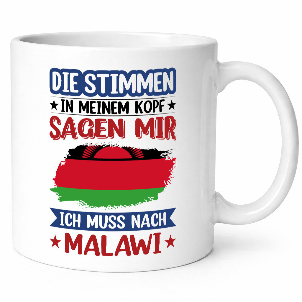 Malawi | Urlaub Stimmen in meinem Kopf Traumland Geschenkidee Humor Tasse