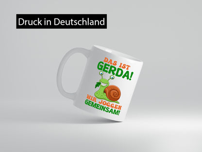 Wir Joggen gemeinsam | Sport Schnecke Humor Geschenkidee Tasse