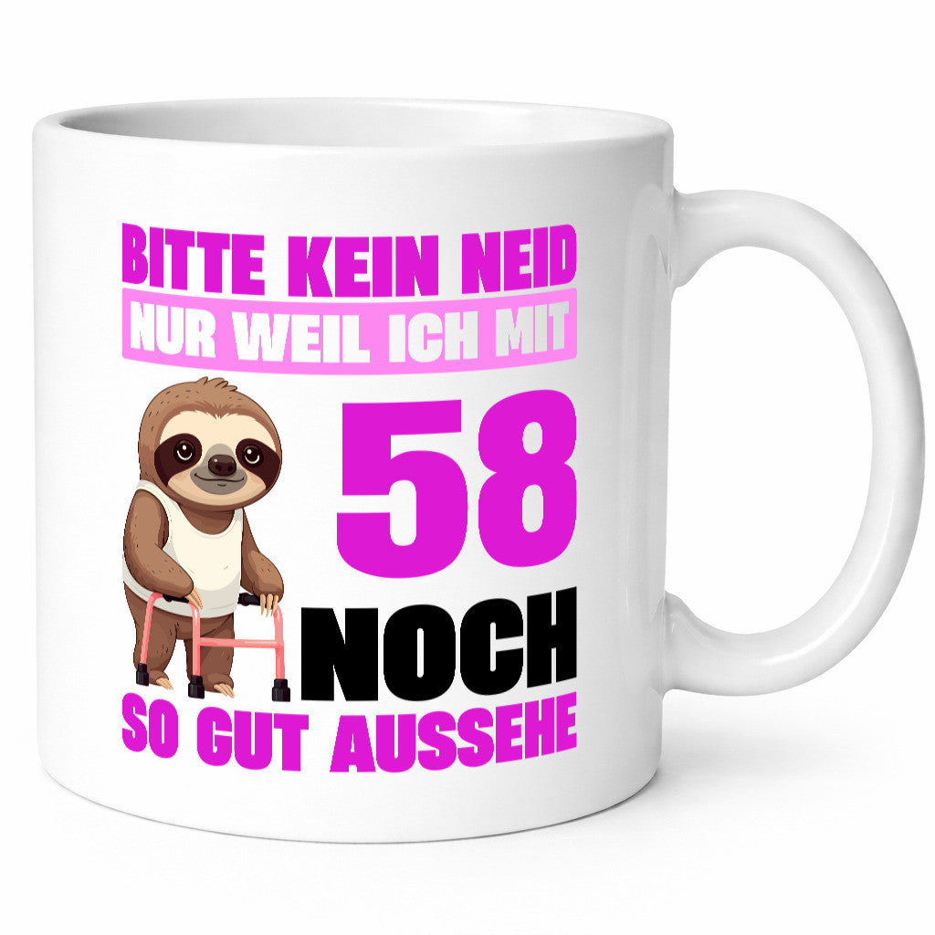 58. Geburtstag | Bitte kein neid Faultier 58 Jahre Geschenk Geschenkidee