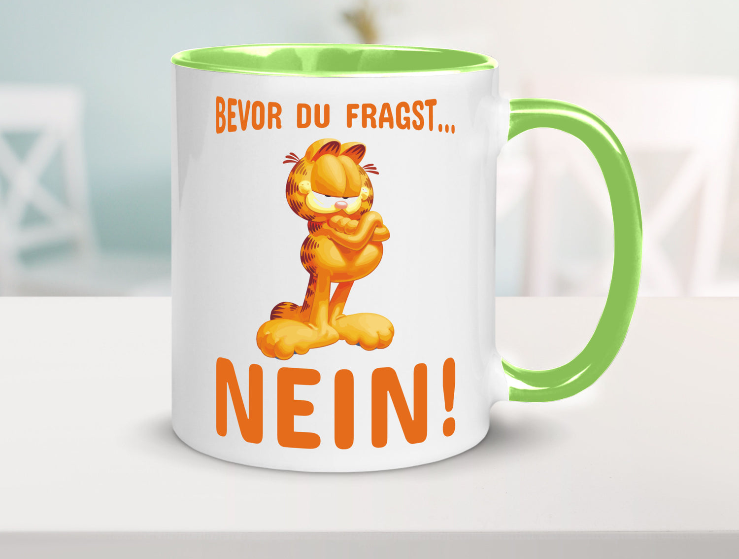 Bevor du fragst? Nein! | grimmige Katze Spruchtasse lustig Tierliebhaber Humor