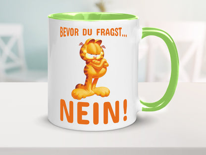 Bevor du fragst? Nein! | grimmige Katze Spruchtasse lustig Tierliebhaber Humor