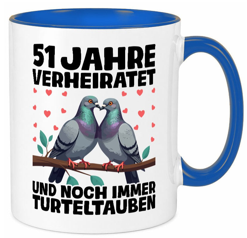 51 Jahre verheiratet | Turteltauben Ehe Ehepaar Geschenkidee Humor Tasse