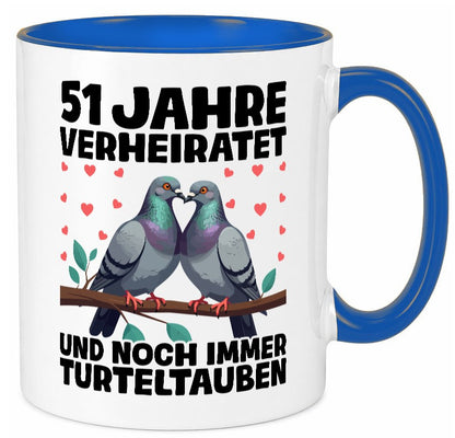 51 Jahre verheiratet | Turteltauben Ehe Ehepaar Geschenkidee Humor Tasse