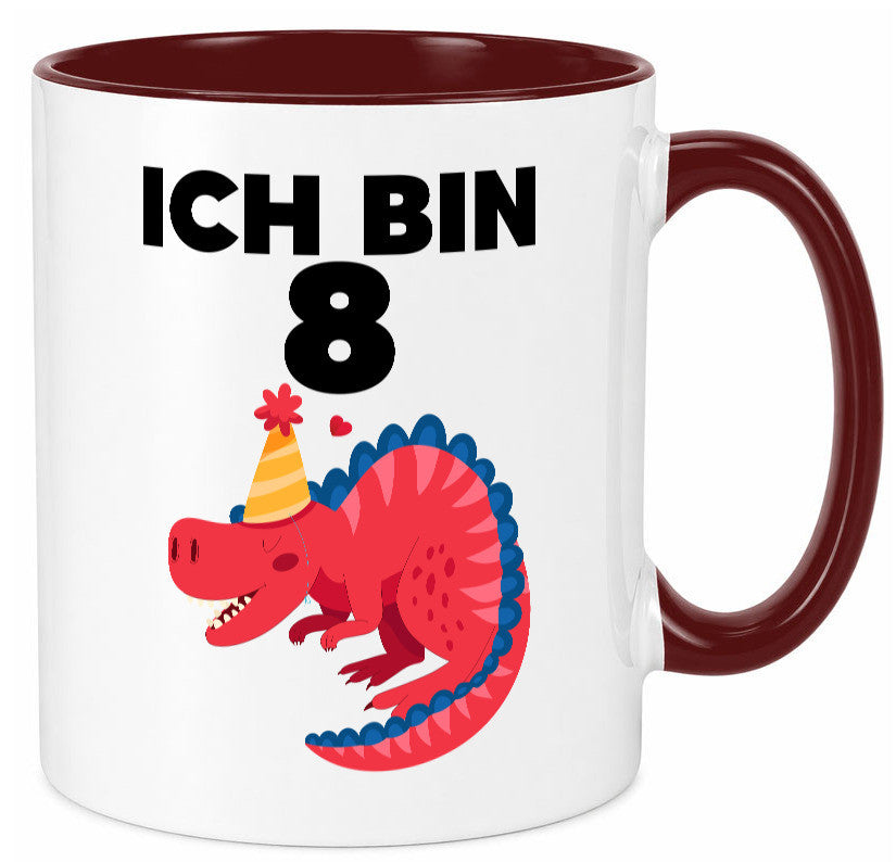 8. Geburtstag | Dino Dinosaurier 8 Jahre lustig Geschenkidee Geschenk Tasse