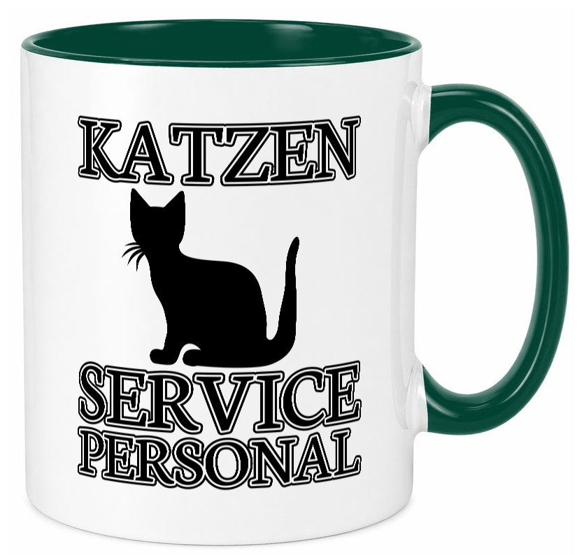 Katzen Service Personal | Katzenbesitzer Tasse Humor lustiger Spruch Geschenk
