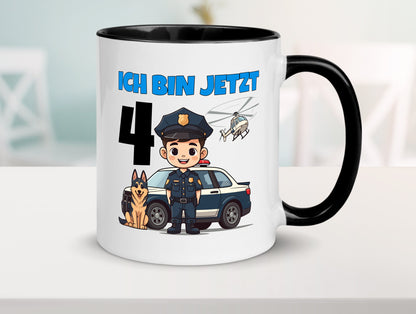 4. Geburtstag | 4 Jahre Polizei Kind Polizeiauto Humor Geschenkidee Tasse