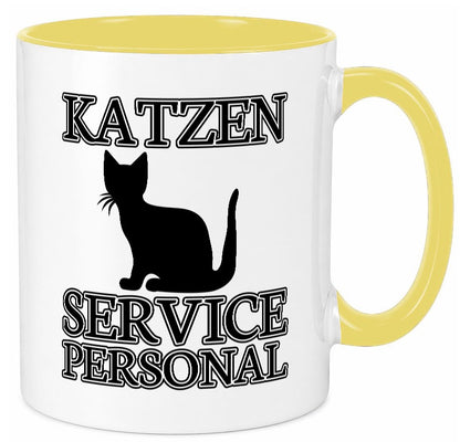 Katzen Service Personal | Katzenbesitzer Tasse Humor lustiger Spruch Geschenk