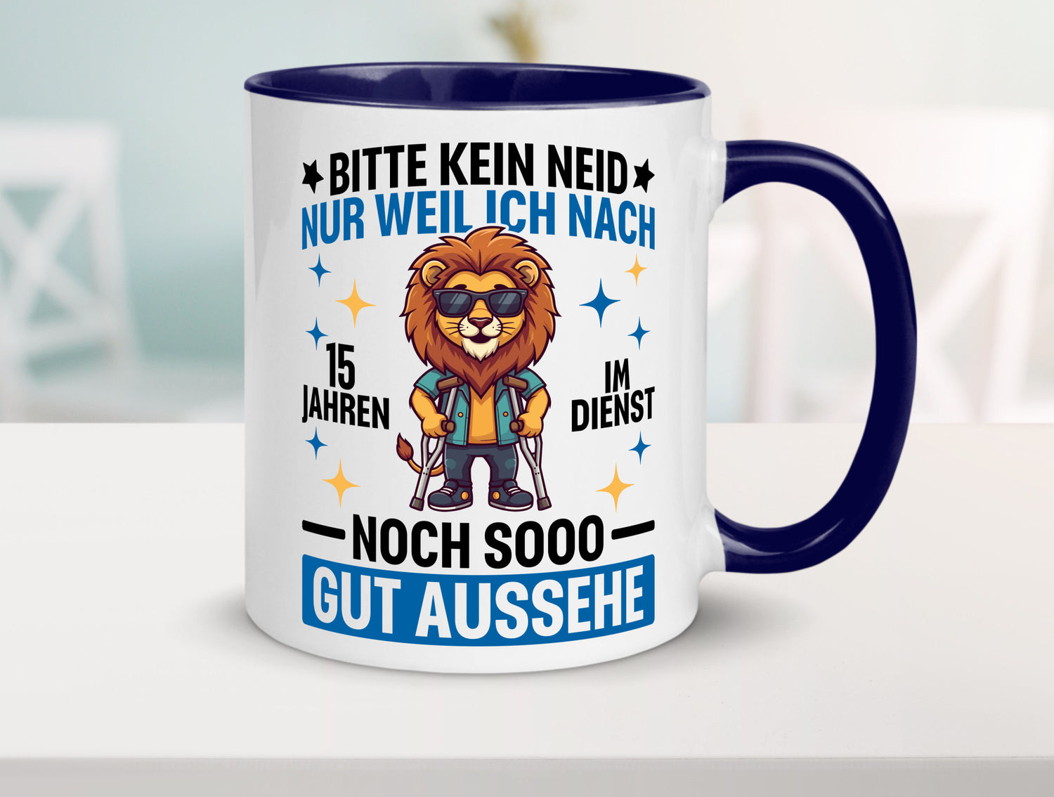 15 Jahre im Dienst | Arbeitsjubiläum Arbeit lustig Kollegen Büro Geschenk Tasse