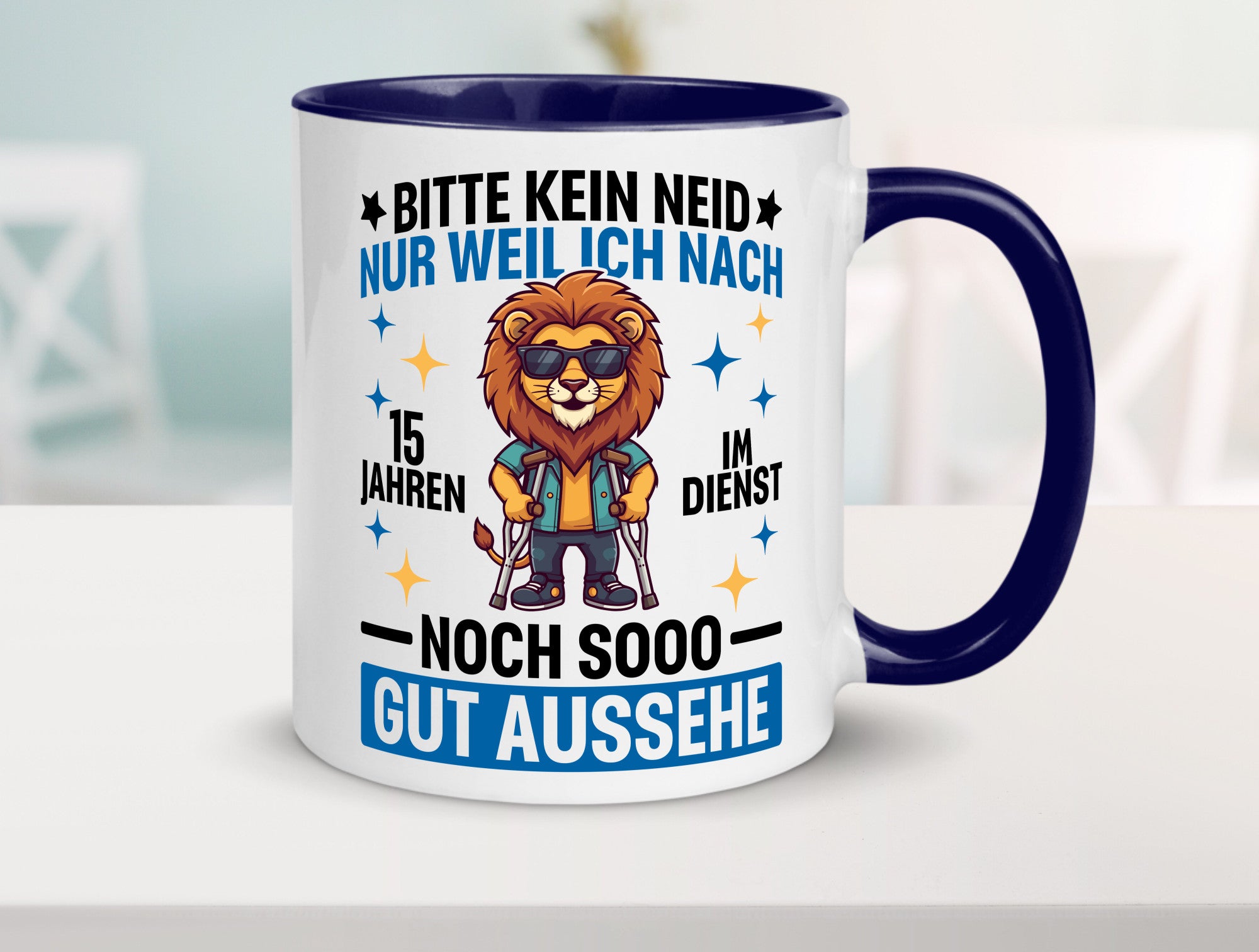 15 Jahre im Dienst | Arbeitsjubiläum Arbeit lustig Kollegen Büro Geschenk Tasse