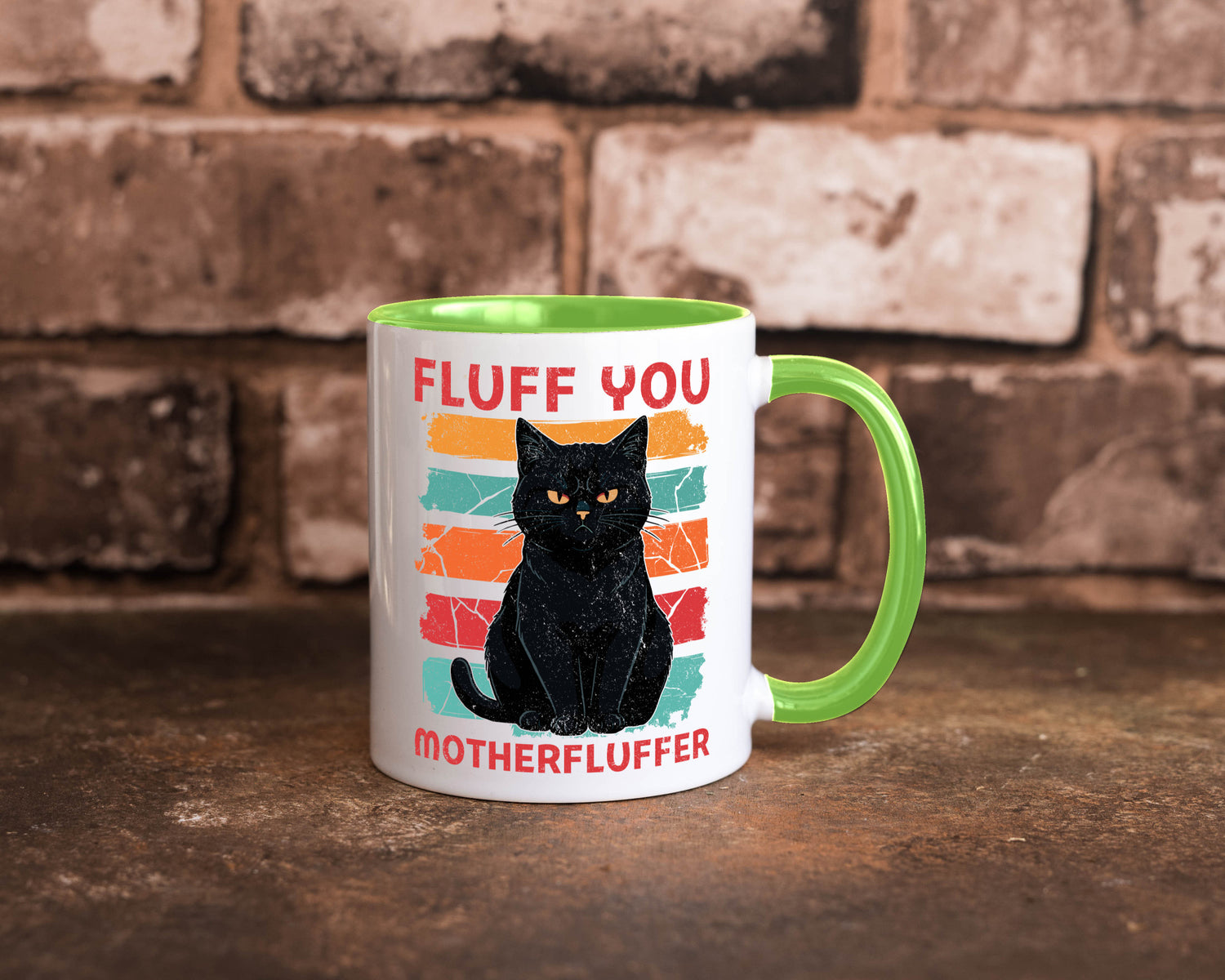 Fluff you Motherfluffer | Schwarze Katze Böse Humor Tierliebhaber Geschenkidee