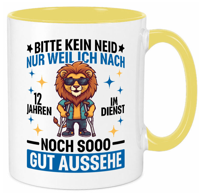 12 Jahre im Dienst | Arbeitsjubiläum Arbeit lustiger Spruch Geschenk Kollegen Tasse