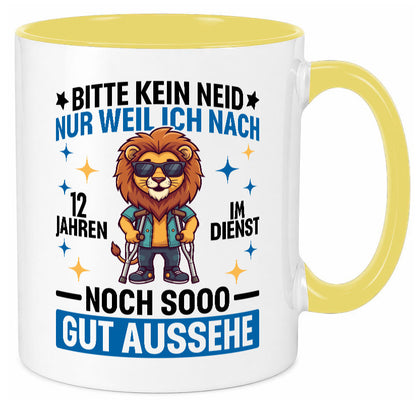 12 Jahre im Dienst | Arbeitsjubiläum Arbeit lustiger Spruch Geschenk Kollegen Tasse