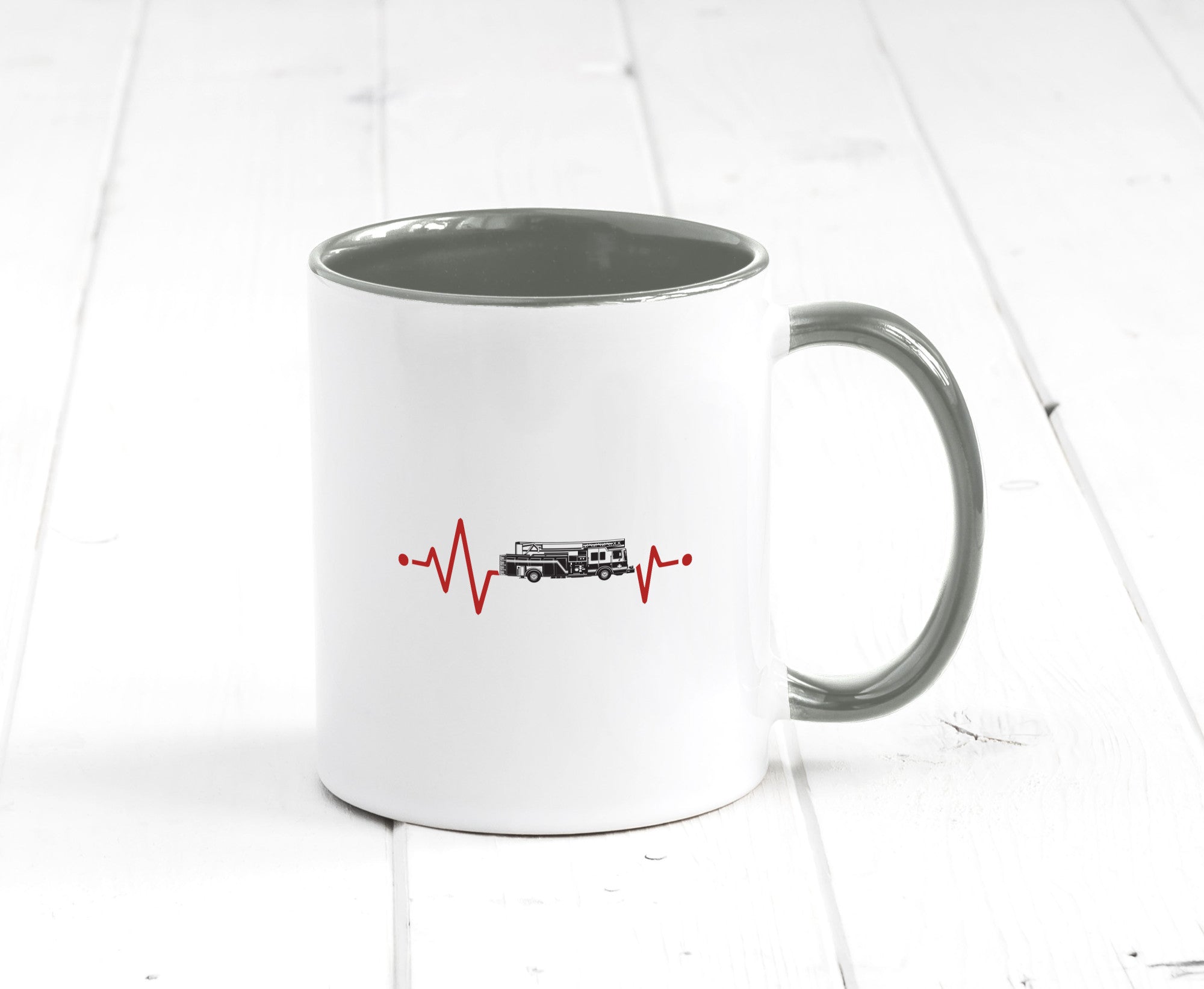 Herzschlag | Feuerwehrfahrzeug Feuerwehr Humor Geschenkidee Tasse