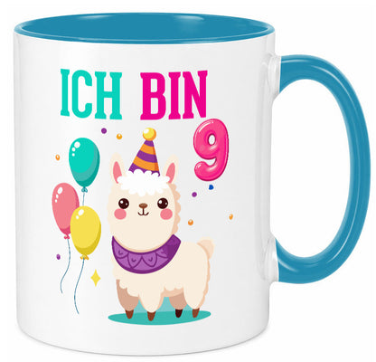 9. Geburtstag | 9 Jahre Lama Alpaka Humor Geschenkidee Tasse