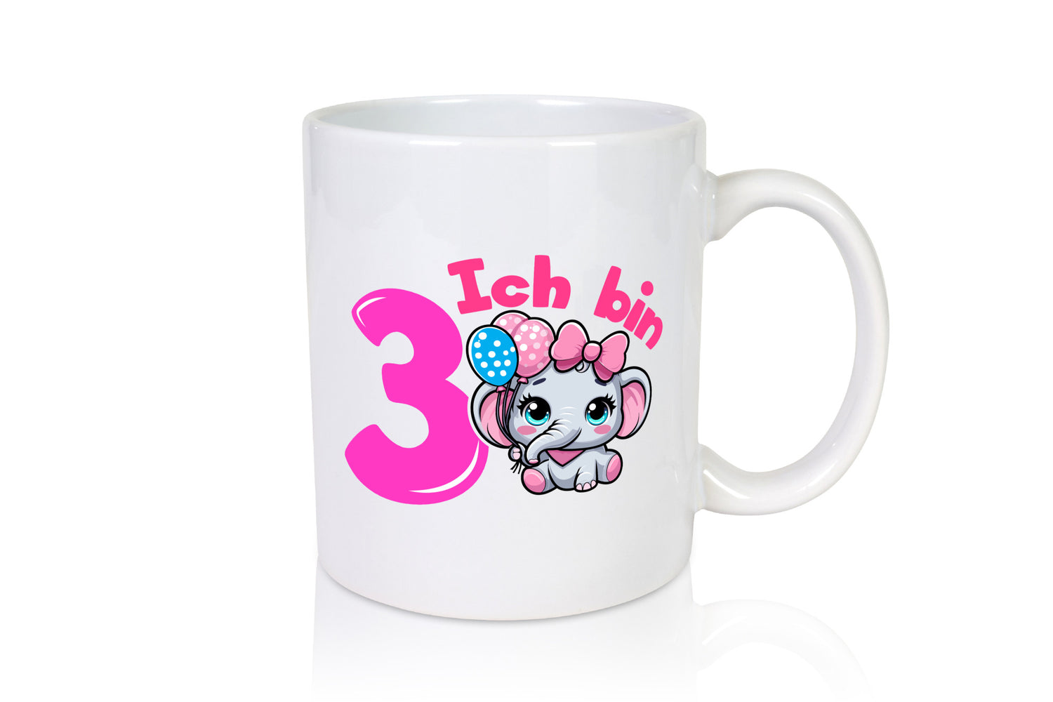 3. Geburtstag | 3 Jahre Elefant Mädchen lustig Geschenkidee Geschenk Tasse