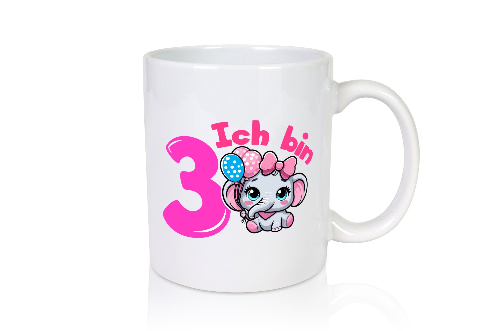 3. Geburtstag | 3 Jahre Elefant Mädchen lustig Geschenkidee Geschenk Tasse