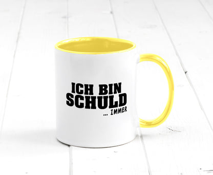 Ich bin Schuld | Schwarze Schaff lustig Humor Geschenkidee Geschenk Tasse