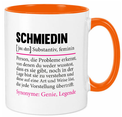 Schmiedin | Schmied Beruf Schmiederei lustig v2 Humor Arbeit Kollegen Büro Tasse