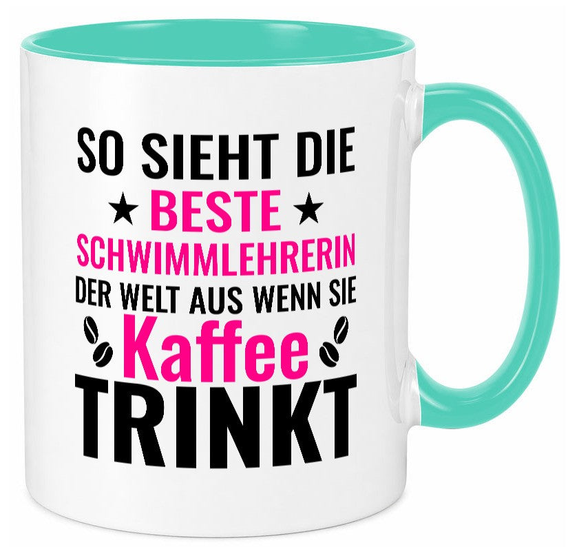 Kaffee trinkt: Schwimmlehrerin | schwimmen Lehrer Geschenkidee Humor Tasse