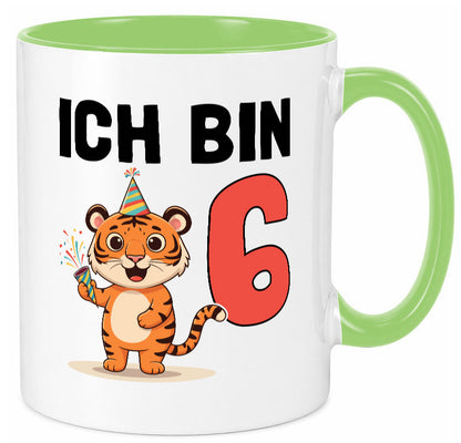 6. Geburtstag | 6 Jahre Tiger lustiger Spruch Geschenk Geschenkidee Tasse